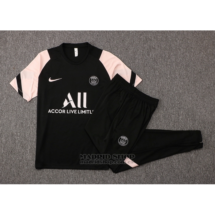 Chandal del Paris Saint-Germain Manga Corta 2021-2022 Negro y Rosa